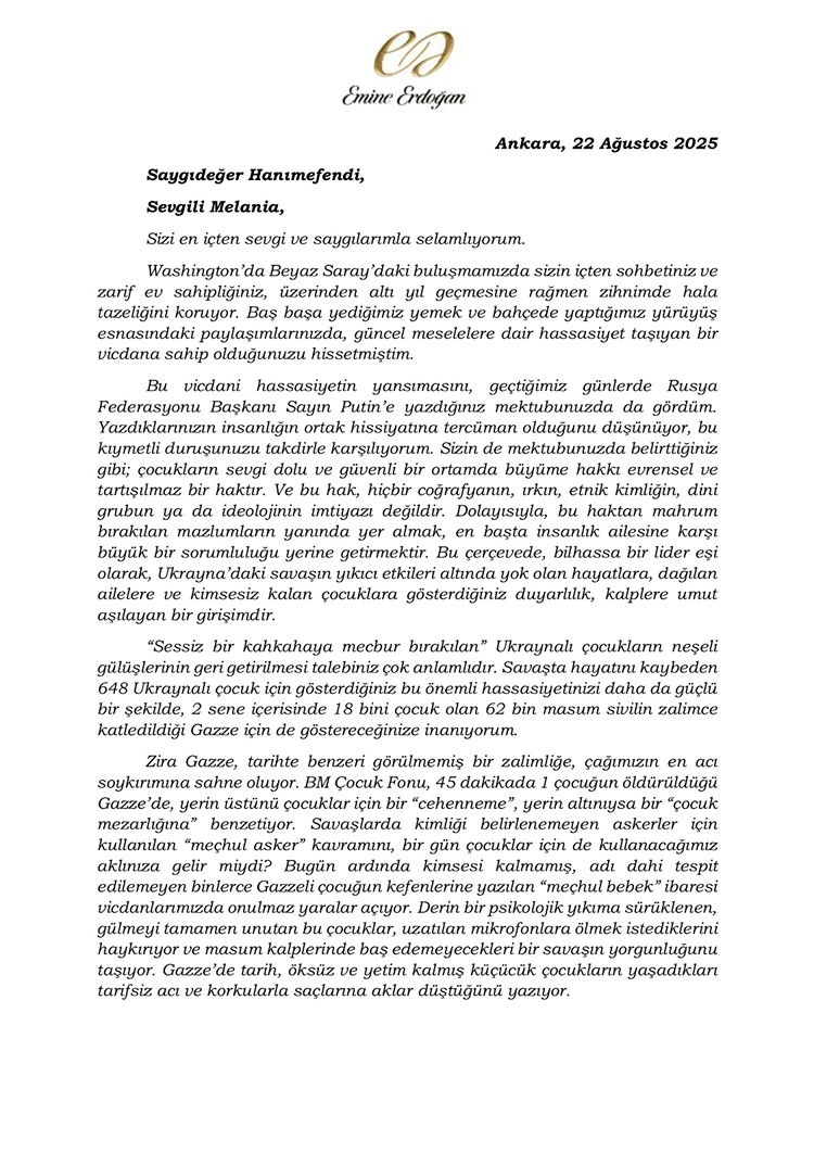 Emine Erdoğan Gazze
