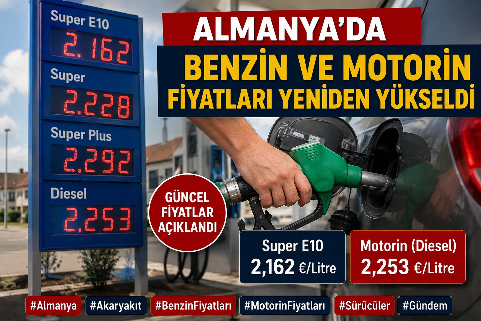 Almanya'da akaryakıt fiyatları artış trendine girdi